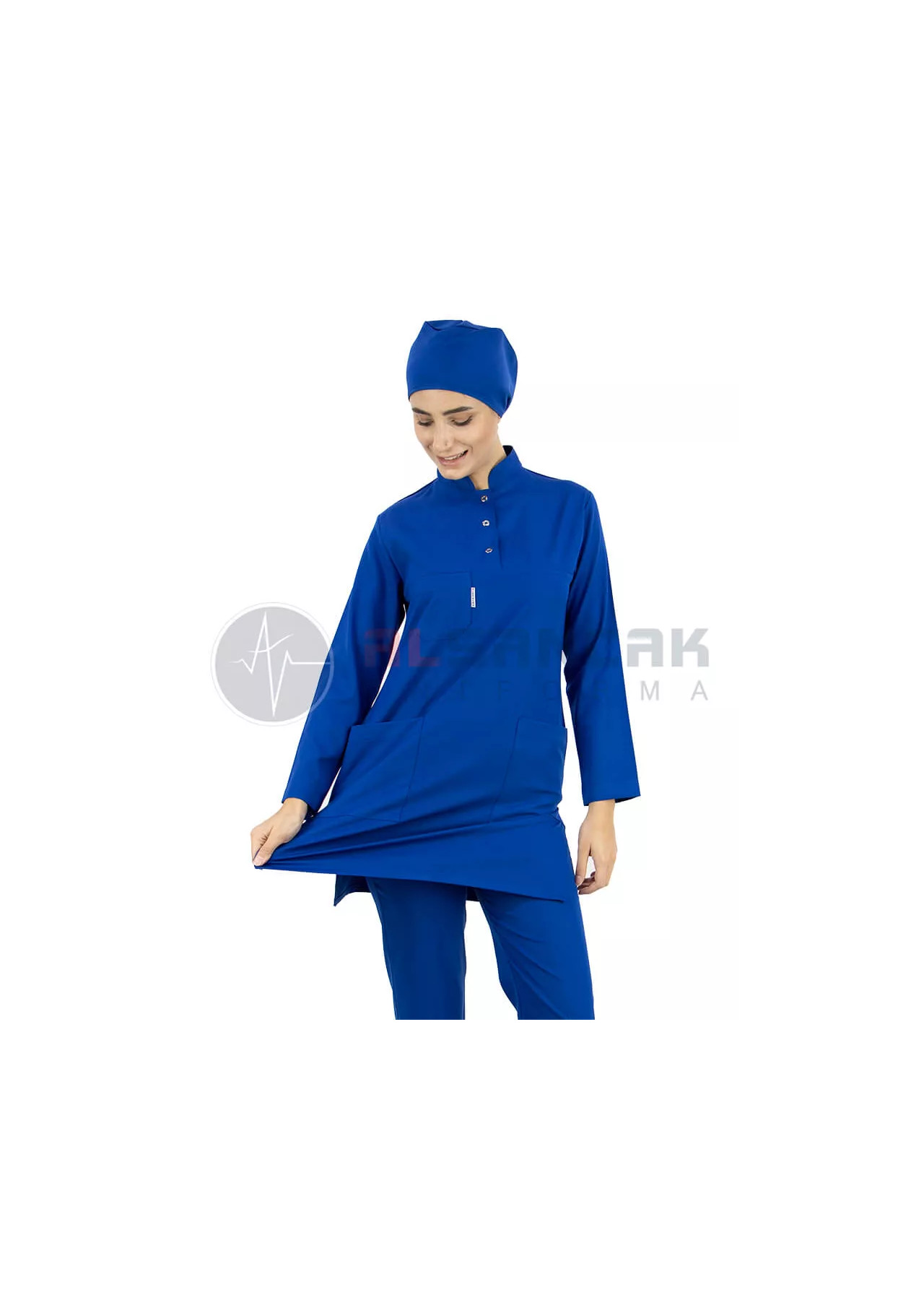 Kişiye Özel Üretim Likralı İnce Tesettür Hemşire Doktor Forma Takımı