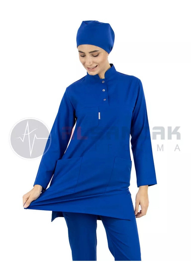 Kişiye Özel Üretim Likralı İnce Tesettür Hemşire Doktor Forma Takımı