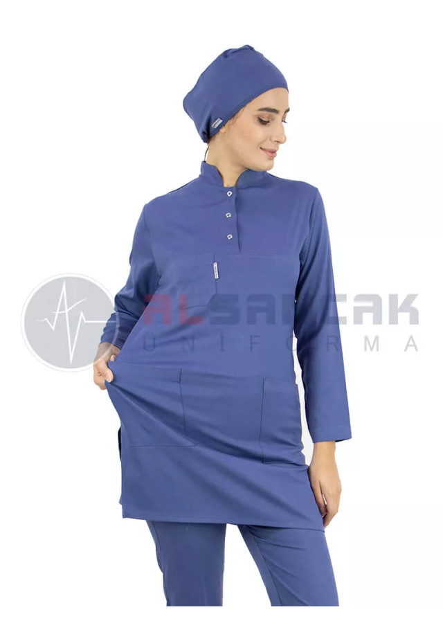 Kişiye Özel Üretim Likralı İnce Tesettür Hemşire Doktor Forma Takımı