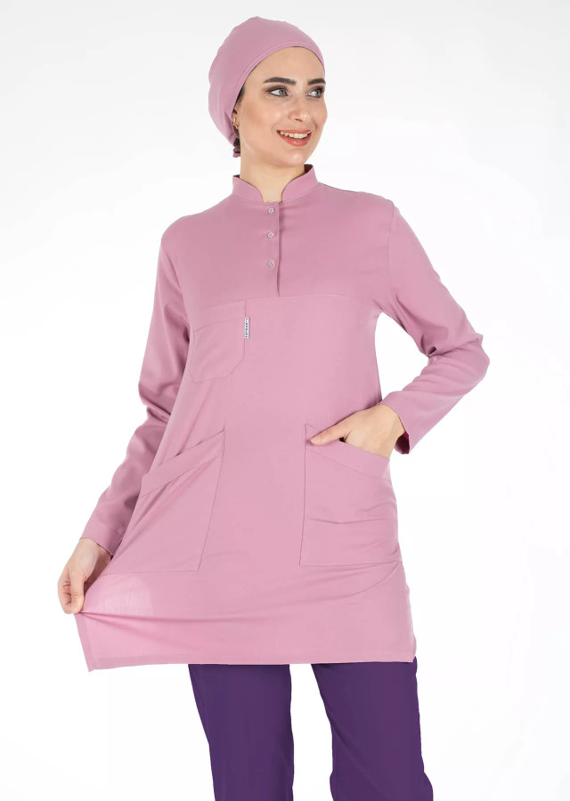 Kişiye Özel Üretim Likralı İnce Tesettür Hemşire Doktor Forma Takımı