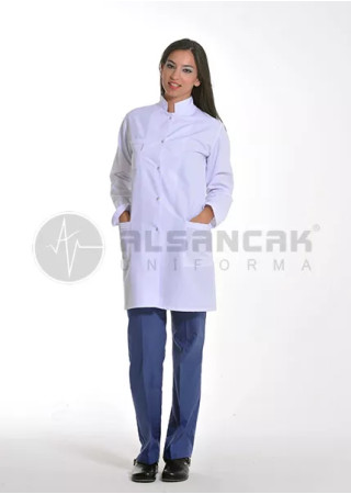Kadın Hakim Yaka Uzun Kol Doktor Önlüğü 2