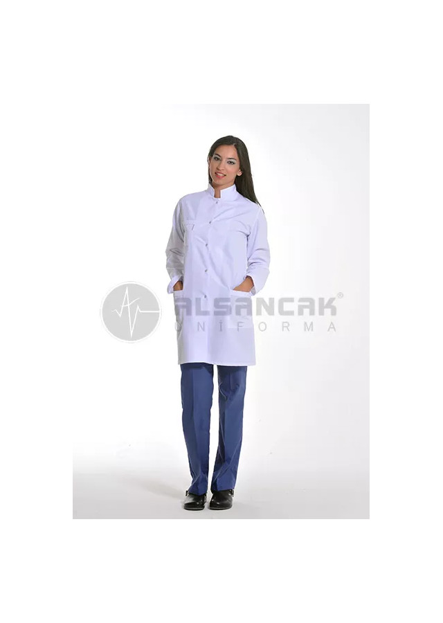 Kadın Hakim Yaka Uzun Kol Doktor Önlüğü